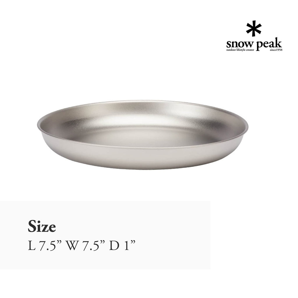 Snow Peak Titanium Trek Plate - Ultralight, Durable Camping Plate - Outdoor Kitchen Essential For Backpacking & Camping - 18 Cm