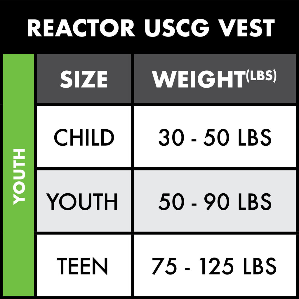 O'Neill Youth Reactor Uscg Life Vest, Coal/Red/Flint, 1Sz