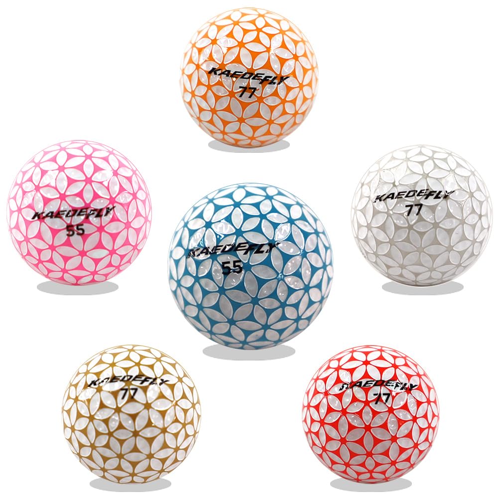 Kaede Fly Distance Golf Balls (Half Dozen) 2 Tone Colored 6 Balls
