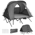 Tangkula 2-Person Tent Cot, 4-in-1 Folding Tent with Waterproof Rainfly, Self-Inflating Mattress & Roller Carrying Bag, Portable