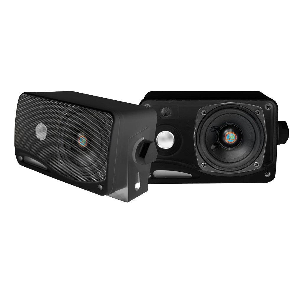Pyle PLMR24B 3.5Inch 200 Watt 3Way Weather Proof Mini Box Speaker System (Black)