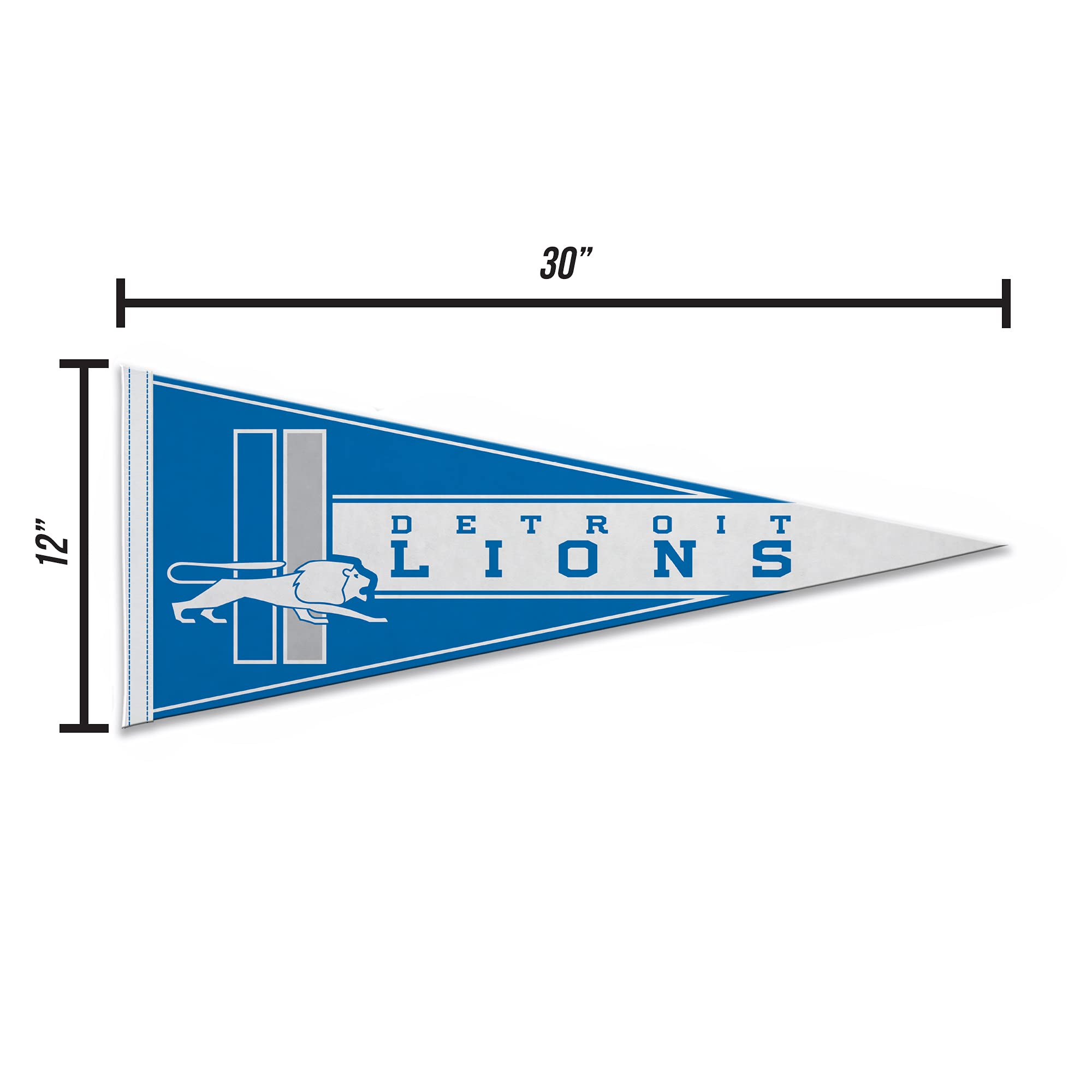 Rico Industries Nfl Football Detroit Lions Retro 12'' X 30'' Felt Wall D  Cor Pennant - Great For Home/Bed Room/Man Cave D  Cor