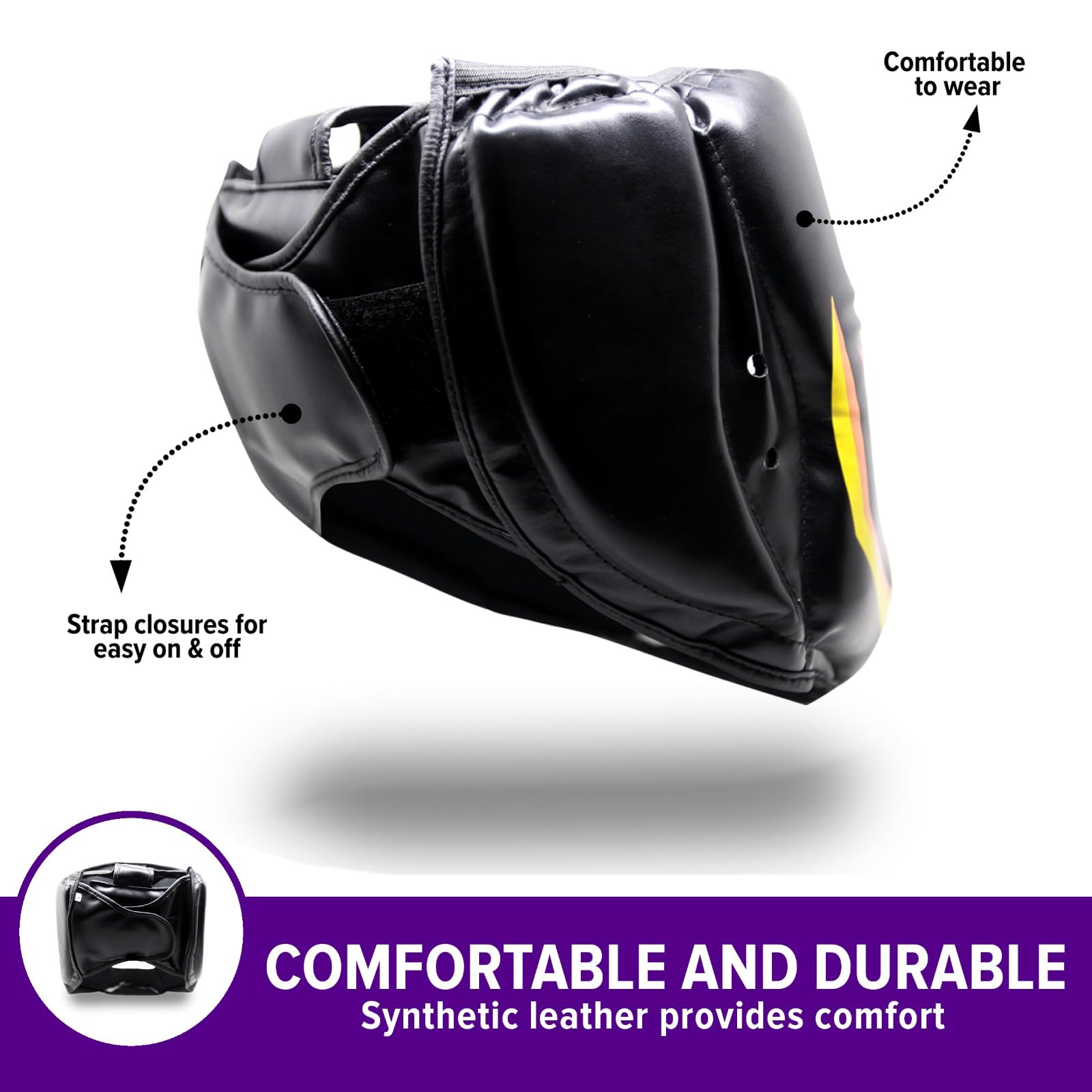 Trained Boxing Headgear Black S/L Use For Mma Training Kickboxing, Muay Thai, Sparring, Karate And Taekwondo Head Guard.