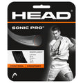Head Sonic Pro Tennis Racket String 40' Set - 16 Gauge Monofilament Racquet String, Black