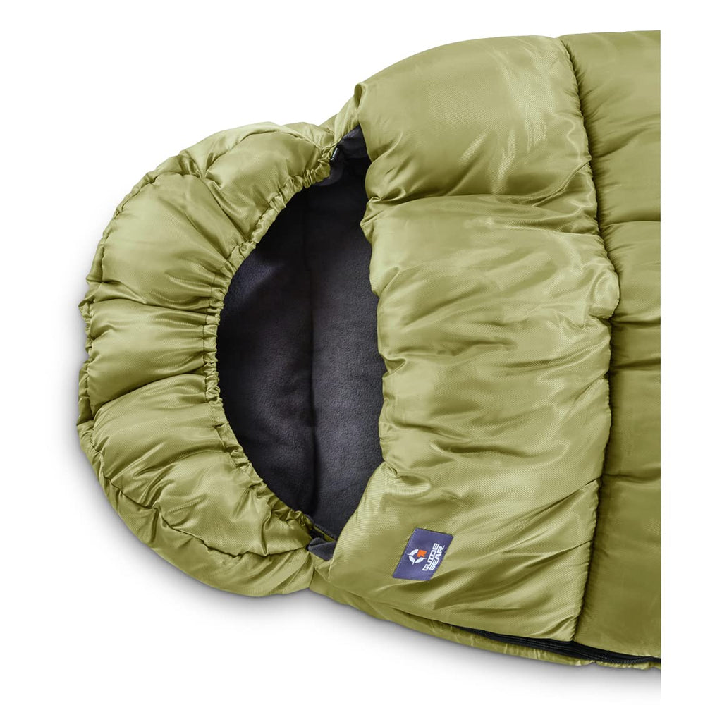 Guide Gear -15 Degree Fleece Lined Sleeping Bag For Adults And Kids Warm Winter Cold Weather Lightweight Portable For Camping, B