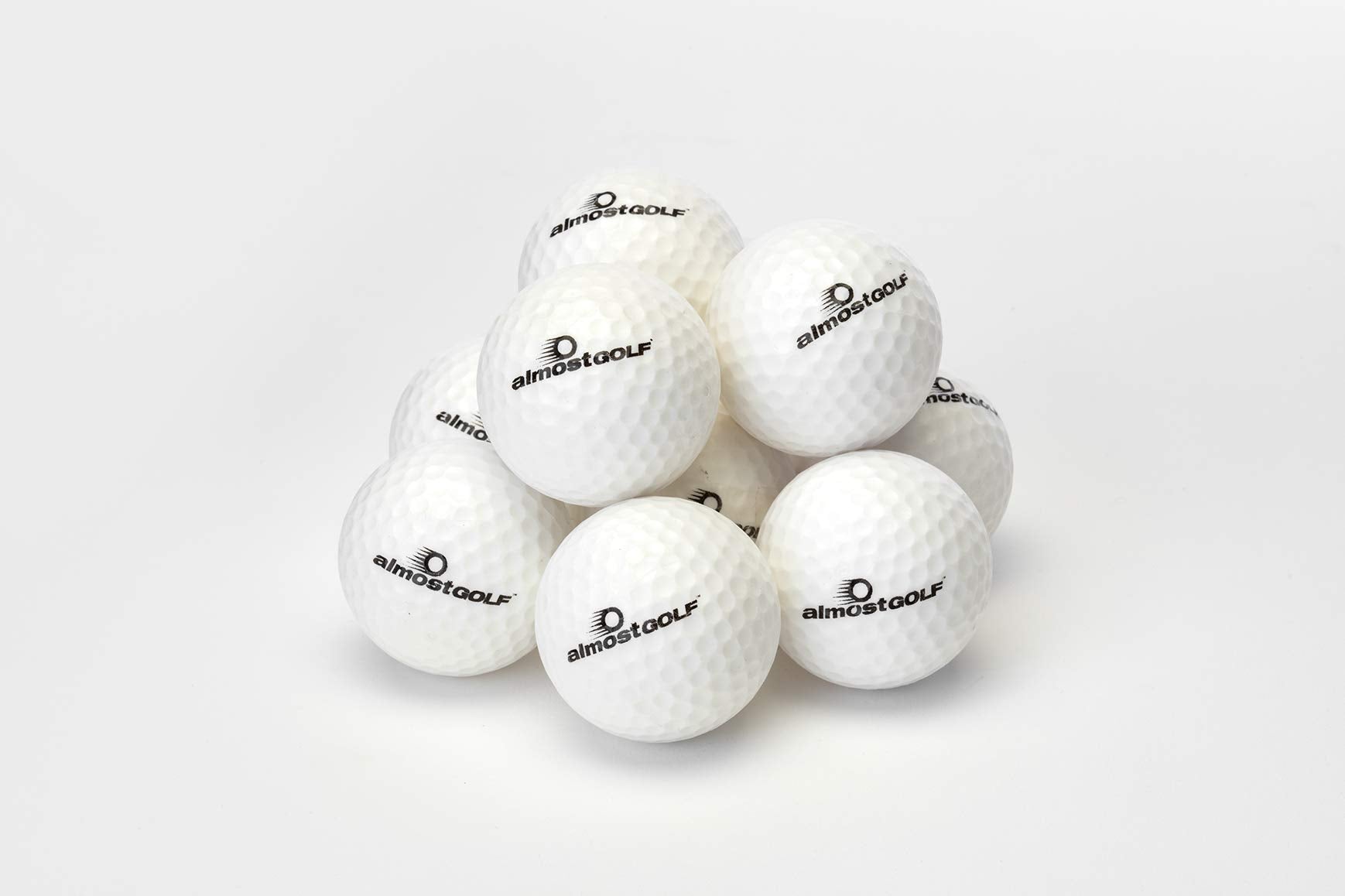 Almostgolf Limited Flight Practice Foam Golf Balls - Realistic Spin, Trajectory, & Accuracy Training, Pack Of 10, White
