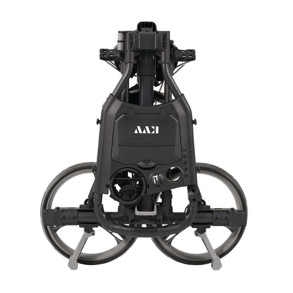 Kvv 3 Wheel Compact Flat Folding Design Golf Push Cart With Lightweight And Sturdy Aluminum Frame, Charcoal