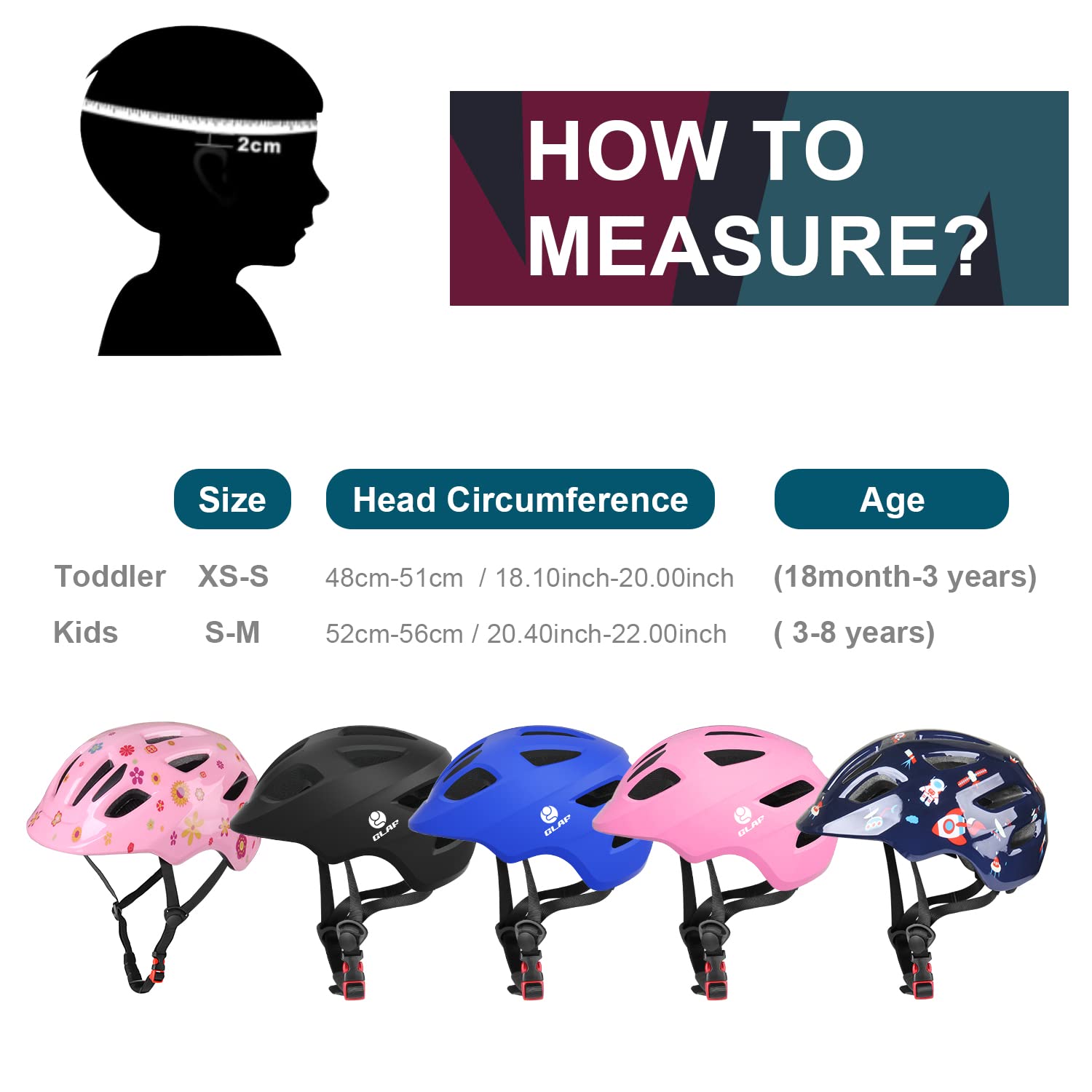 GLAF Baby Bike Helmet Toddler Helmets for 1 Year Old and up Infant Girls Boys Multi Sport Adjustable for Scooter Bicycle Kids Yo