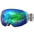 OutdoorMaster Ski Goggles PRO - Frameless, Interchangeable Lens 100% UV400 Protection Snow Goggles for Men & Women (Grey Frame V