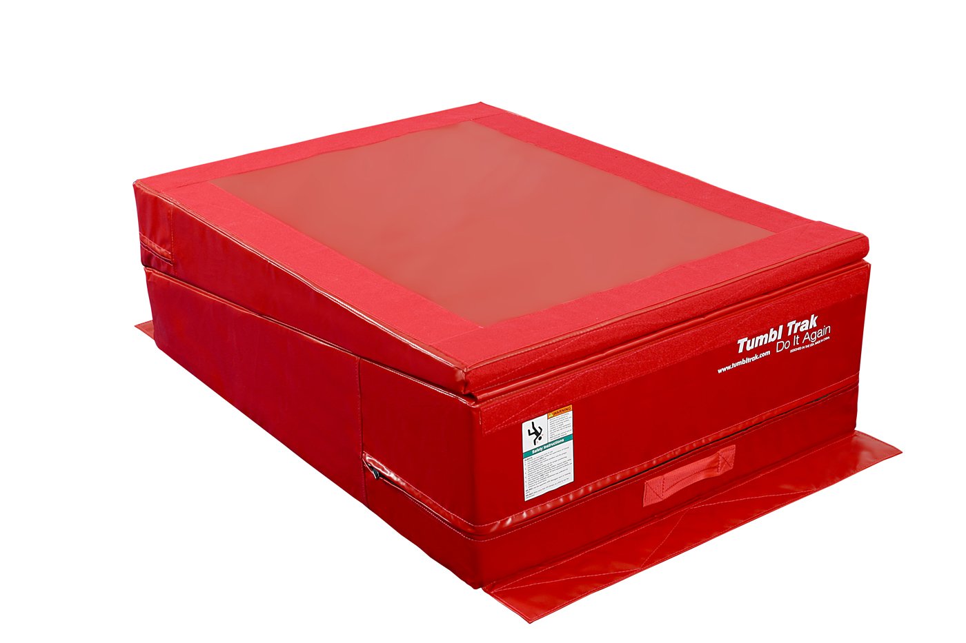 Tumbl Trak Folding Base Block Red Vinyl And Suede Cover, 3-Feet Width X 4-Feet Length X 15-Inch Height