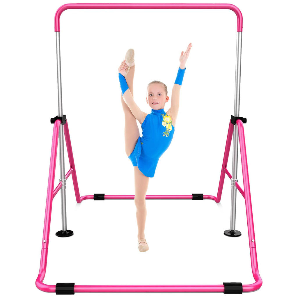 Sportsroyals Gymnastics Bar For Kids, Adjustable Height Gymnastics Equipment For Girls, Folding Gymnastic Junior Training Kip Ba