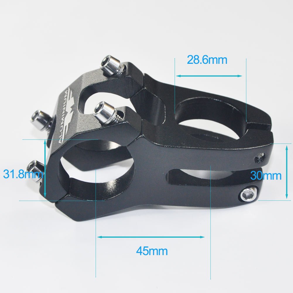 Upanbike 31.8Mm Bike Stem 45Mm Length Aluminum Alloy Short Stem For Mountain Bike Road Bicycle