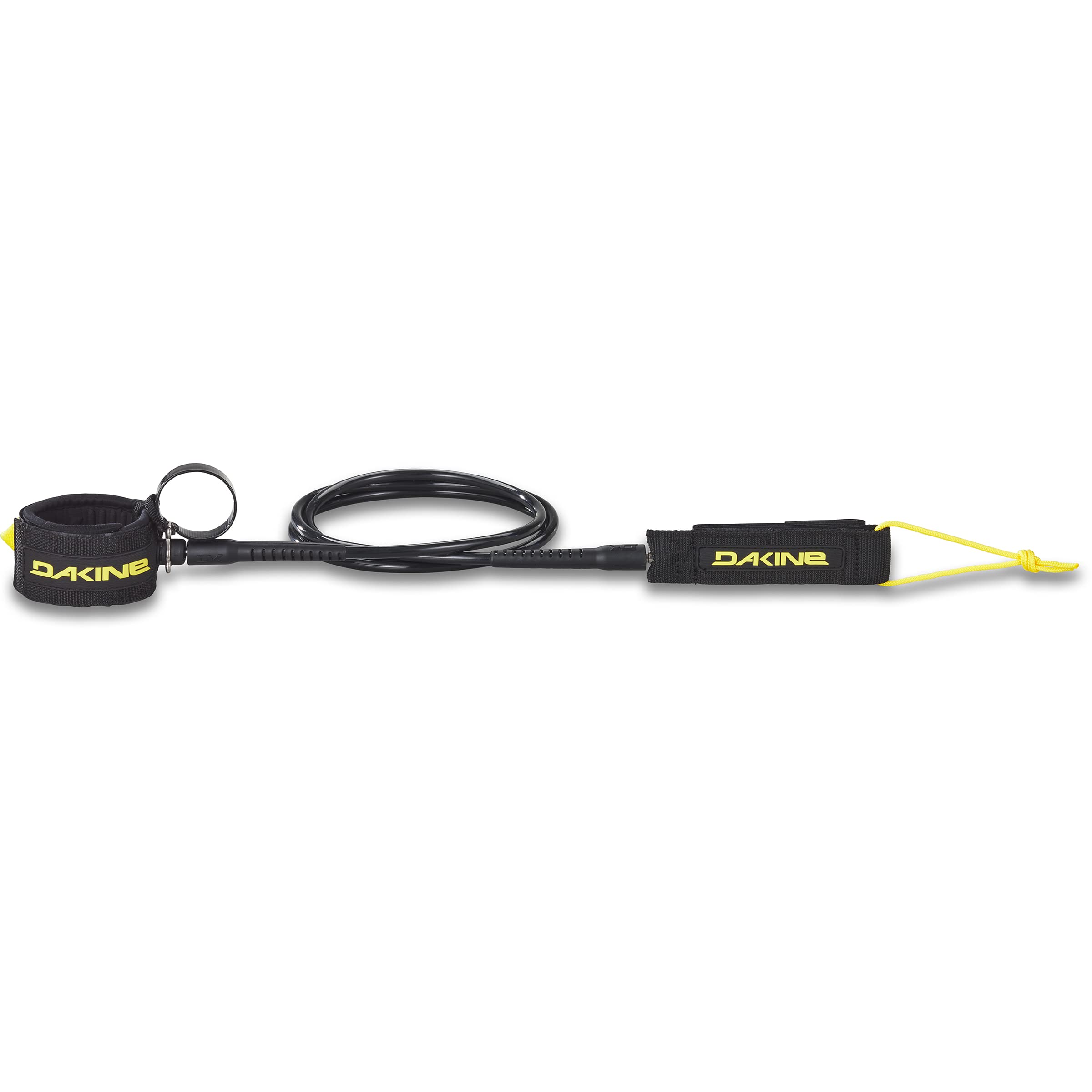 Dakine KAINUI Leash 7FT X 5/16IN W/Easy Clip Black/Yellow OSFM
