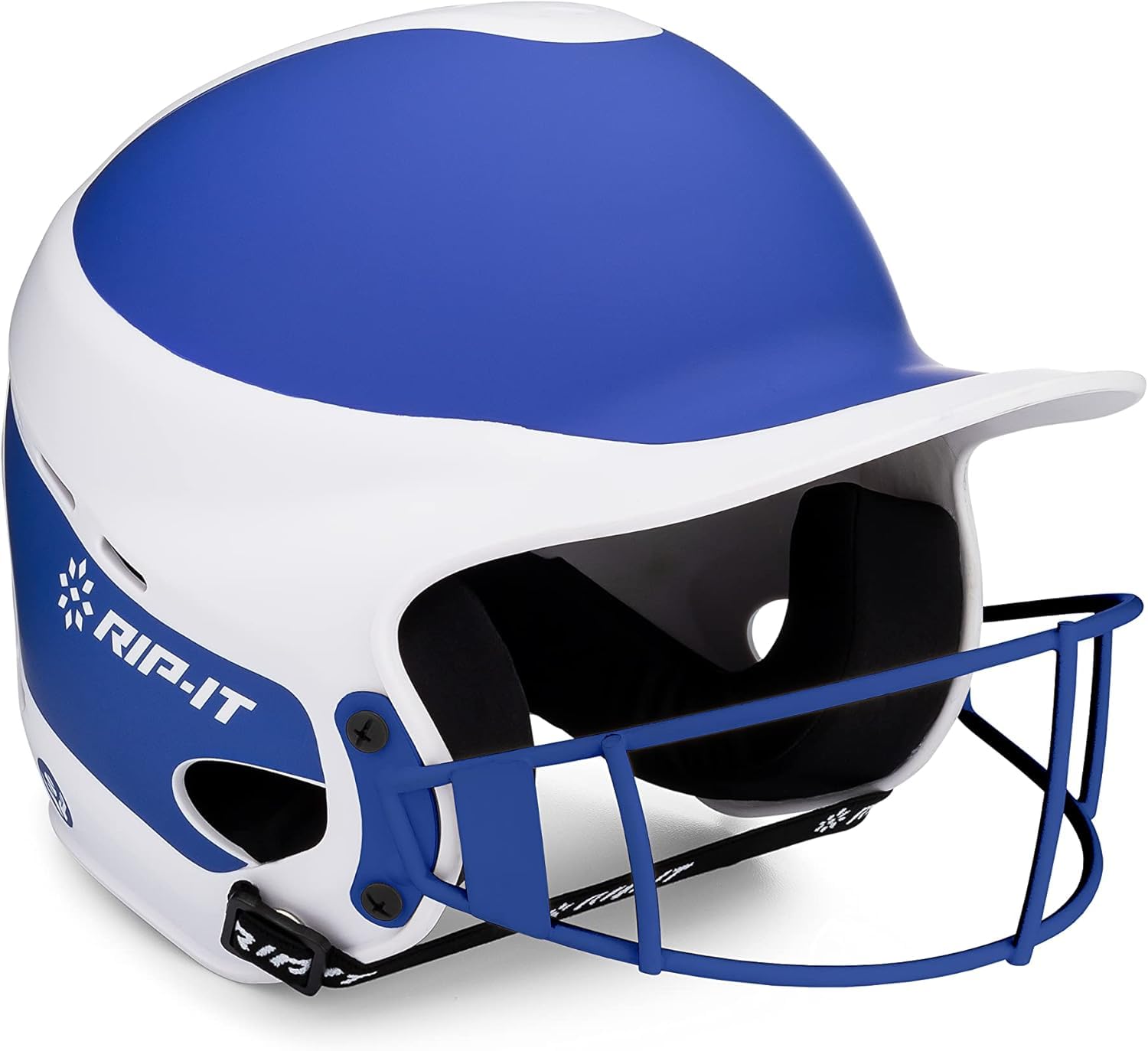 RIP-IT | Vision Pro Softball Batting Helmet with Face Mask | Matte | Two-Tone Royal M/L | Lightweight Womens Sport Equipment