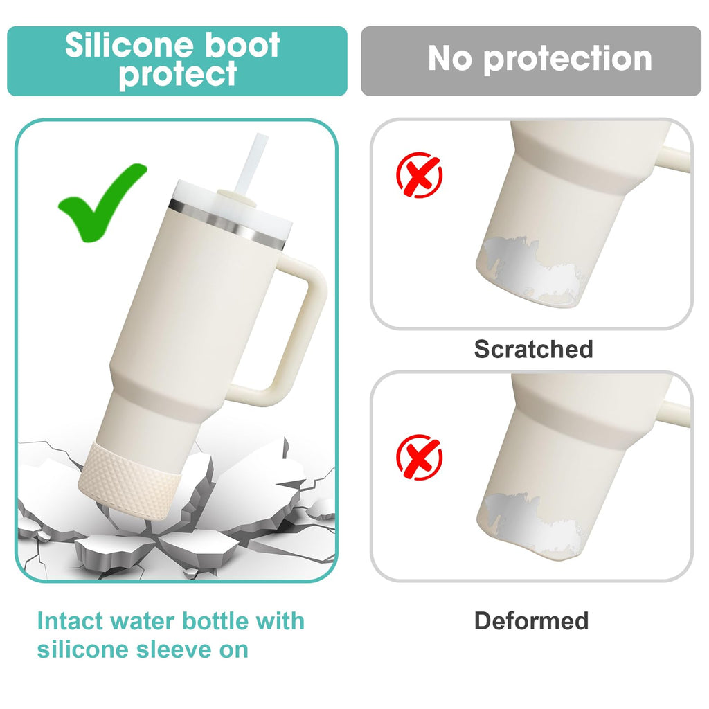 Airboat Upgrade 2PCS Protective Silicone Boot Bumper for Stanley Quencher Adventure 40oz 30oz 20oz Tumbler, Water Bottle Bottom