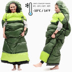 Dlingear 0 Degree Wearable Sleeping Bag For Adults And Kids, Xl Winter Temp Range (32F-59F) 4.3 Lbs Cold Weather Waterproof Slee