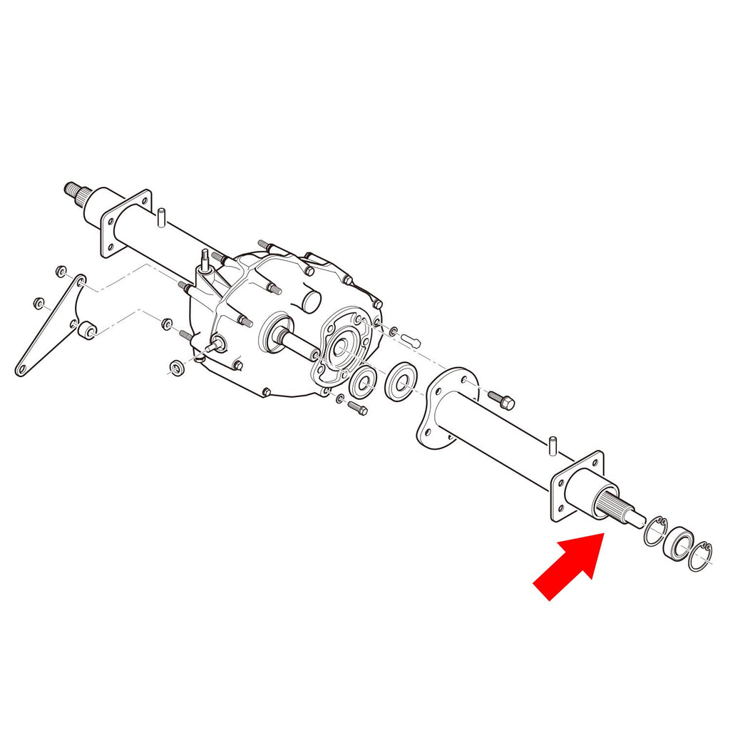 10L0L Driver Side Rear Axle Shaft For 1994.3-2009 Ezgo Gas Txt, Medalist, St, Mpt Gas Golf Cart, Includes Bearing, Oem# 72056G01