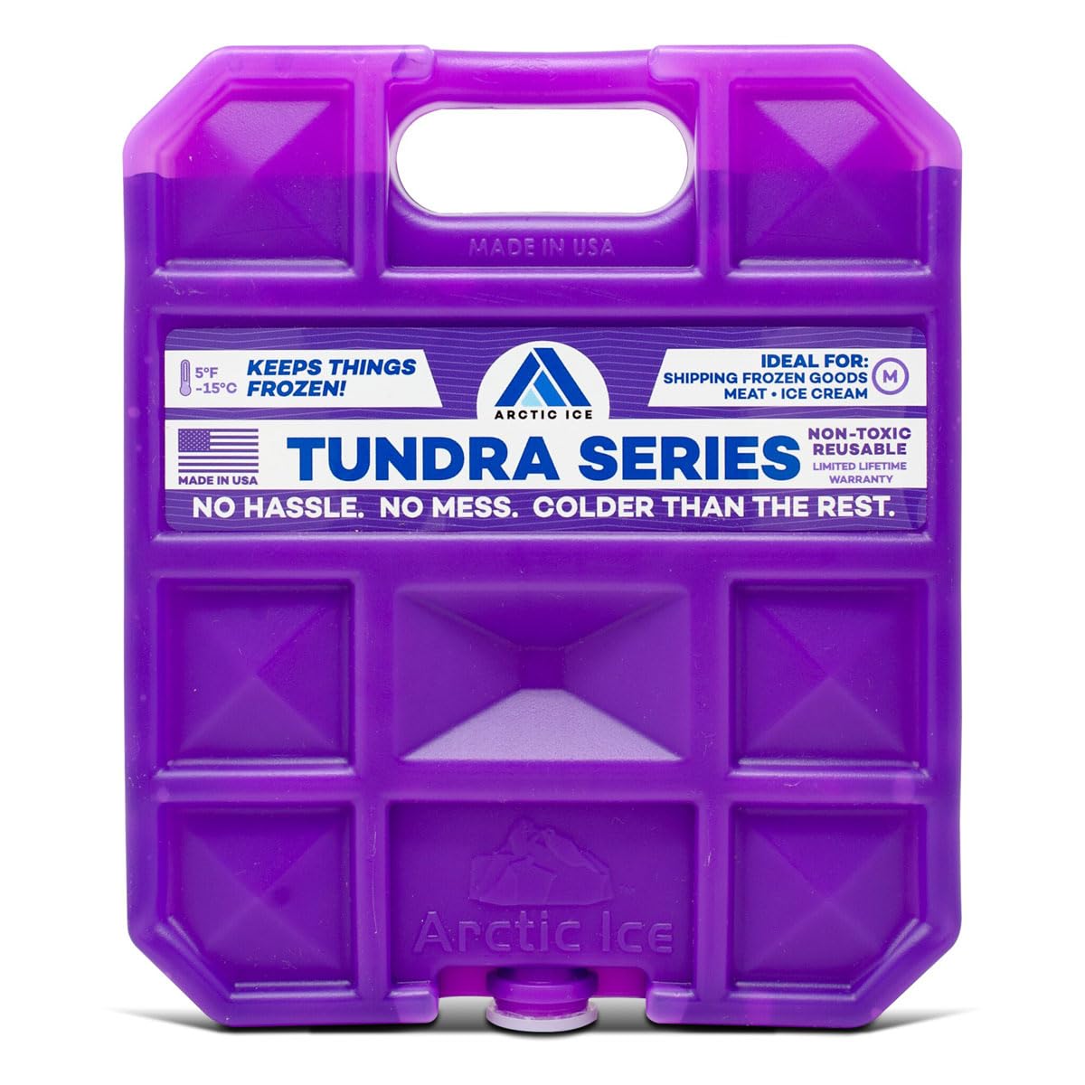 ARCTIC ICE Tundra Series, Long Lasting Reusable Ice Pack, Purple, Medium, 1.5 lbs