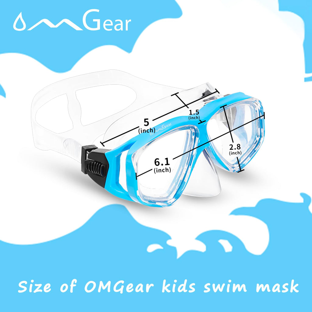 Goggles Kids Swimming Silicone Swim Mask Snorkeling Gear For Kids Tempered Glass Snorkel Goggles With Nose Cover Scuba Diving Go