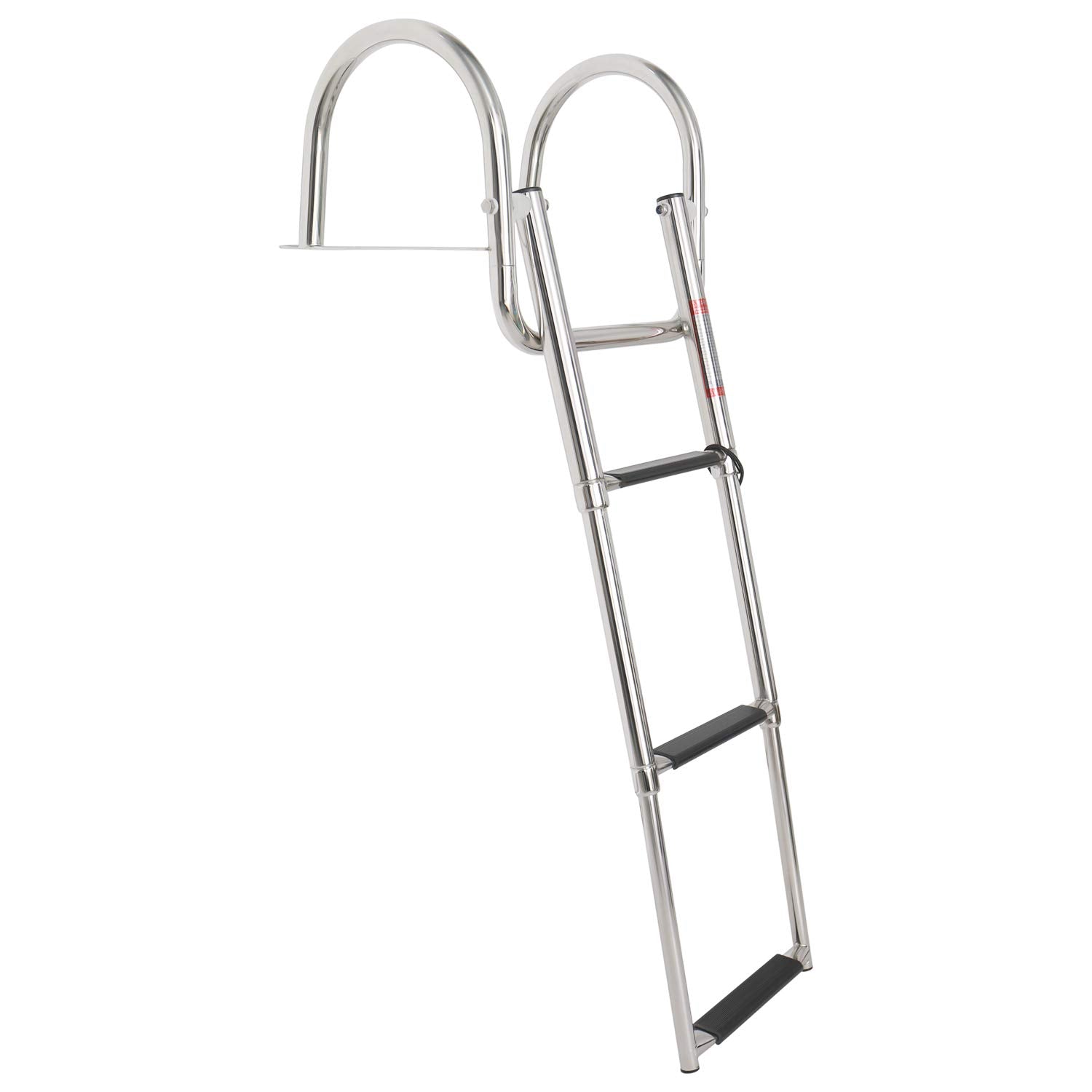 Amarine Made Boat Ladder Stainless Steel in-Board 3 Steps Telescoping Ladder Folding Dock Ladder for Marine Boat Yacht Swimming 