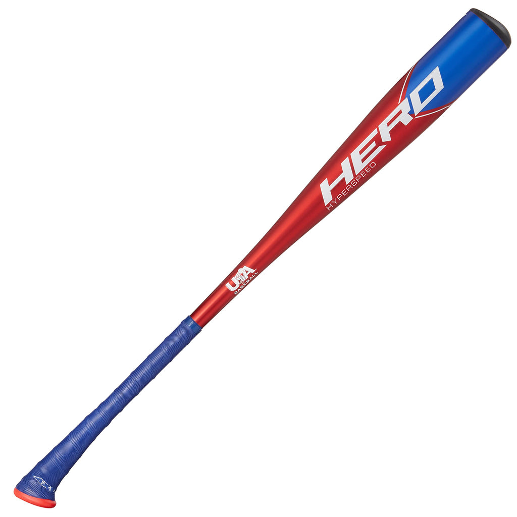 Axe Bat 2023 Hero (-12, 2-1/2'') Usabat Baseball Bat, 1-Piece Alloy, Red/Blue (30'' / 18 Oz.)