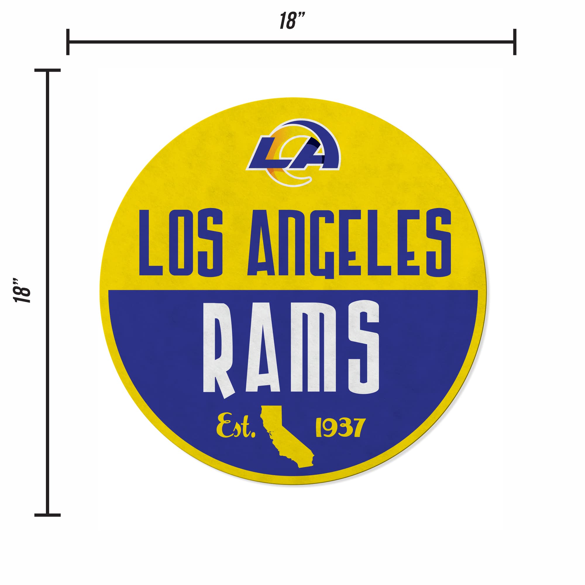 Rico Industries Nfl Football Los Angeles Rams Classic Shape Cut Pennant - Home And Living Room D  Cor - Soft Felt Ez To Hang