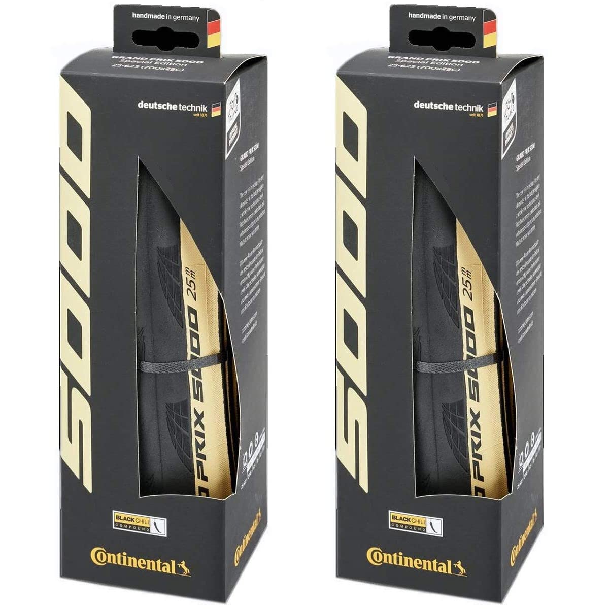 Continental Pair Grand Prix 5000 Folding Tires 700X25C Black Cream Road Race