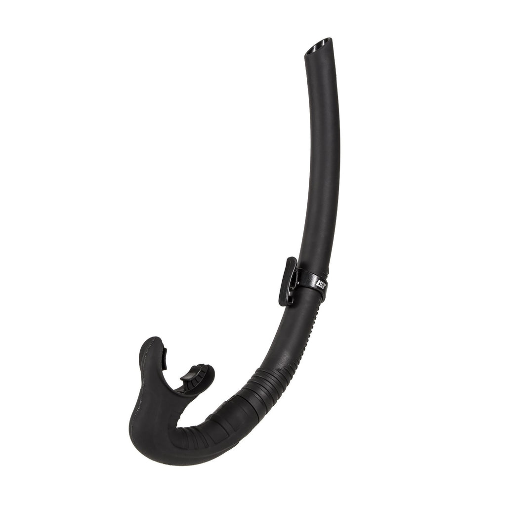 Ist Dry Top Foldable Snorkel For Freediving & Spearfishing, Flexible Roll Up Design, Compact For Travel- Black