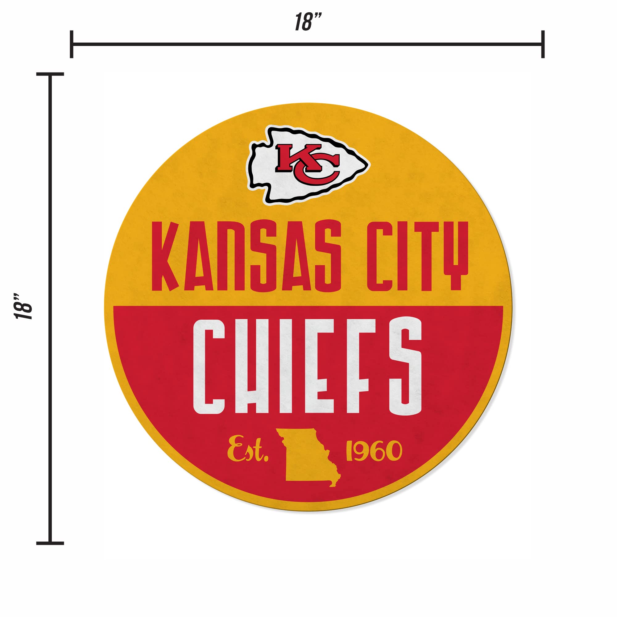 Rico Industries Nfl Football Kansas City Chiefs Classic Shape Cut Pennant - Home And Living Room D  Cor - Soft Felt Ez To Hang
