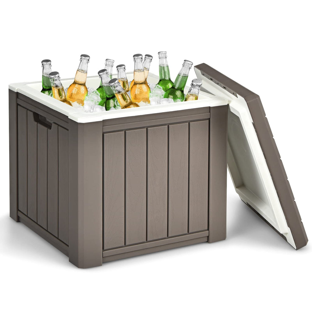 Gymax Camping Cooler, Insulated 40 Qt Heavy Duty Ice Chest With Built-In Handles And Detachable Lid, Keeps Ice For 24H, Multifun