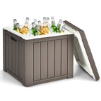 Gymax Camping Cooler, Insulated 40 Qt Heavy Duty Ice Chest With Built-In Handles And Detachable Lid, Keeps Ice For 24H, Multifun