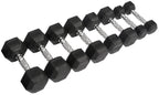 Fitvids Rubber Encased Hex Dumbbell, Set Including 5, 10, 15, 20Lb Pairs