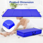 Gymax Gymnastics Mat, 4 X 8 X 2'' Folding Exercise Mat Thick W/Carry Handles & Sturdy Stitching Waterproof Pu Leather Cover, Tum
