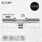 CAP Barbell 2 Solid Olympic Dumbbell Handle, No Collars, Chrome (New Version)
