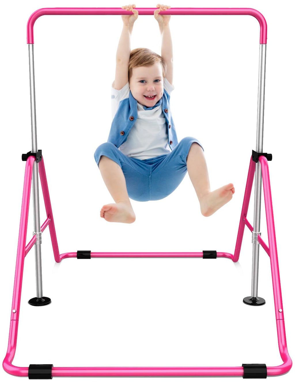 Sportsroyals Gymnastics Bar For Kids, Adjustable Height Gymnastics Equipment For Girls, Folding Gymnastic Junior Training Kip Ba