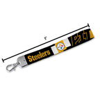 Rico Industries Nfl Football Pittsburgh Steelers Standard Wrist Lanyard Key Chain, Cute Wristlet Strap Keychain Holder For Women