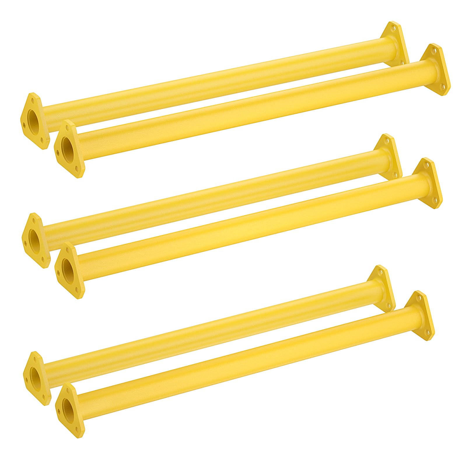 EISENSP Extra Long 21.5 Steel Monkey Bars for Backyard - Ladder Rungs Hardware Kit - Hexagonal at Both Ends (Set of 6) (Yellow)