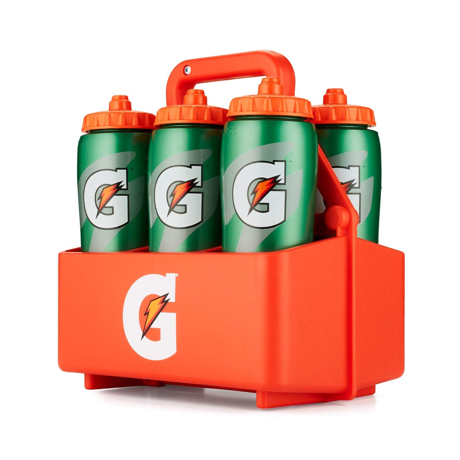 Gatorade 6Ct Squeeze Bottle Carrier, Team Equipment, Bottle Caddy, Bottle Holder, Bottles Not Included, Orange