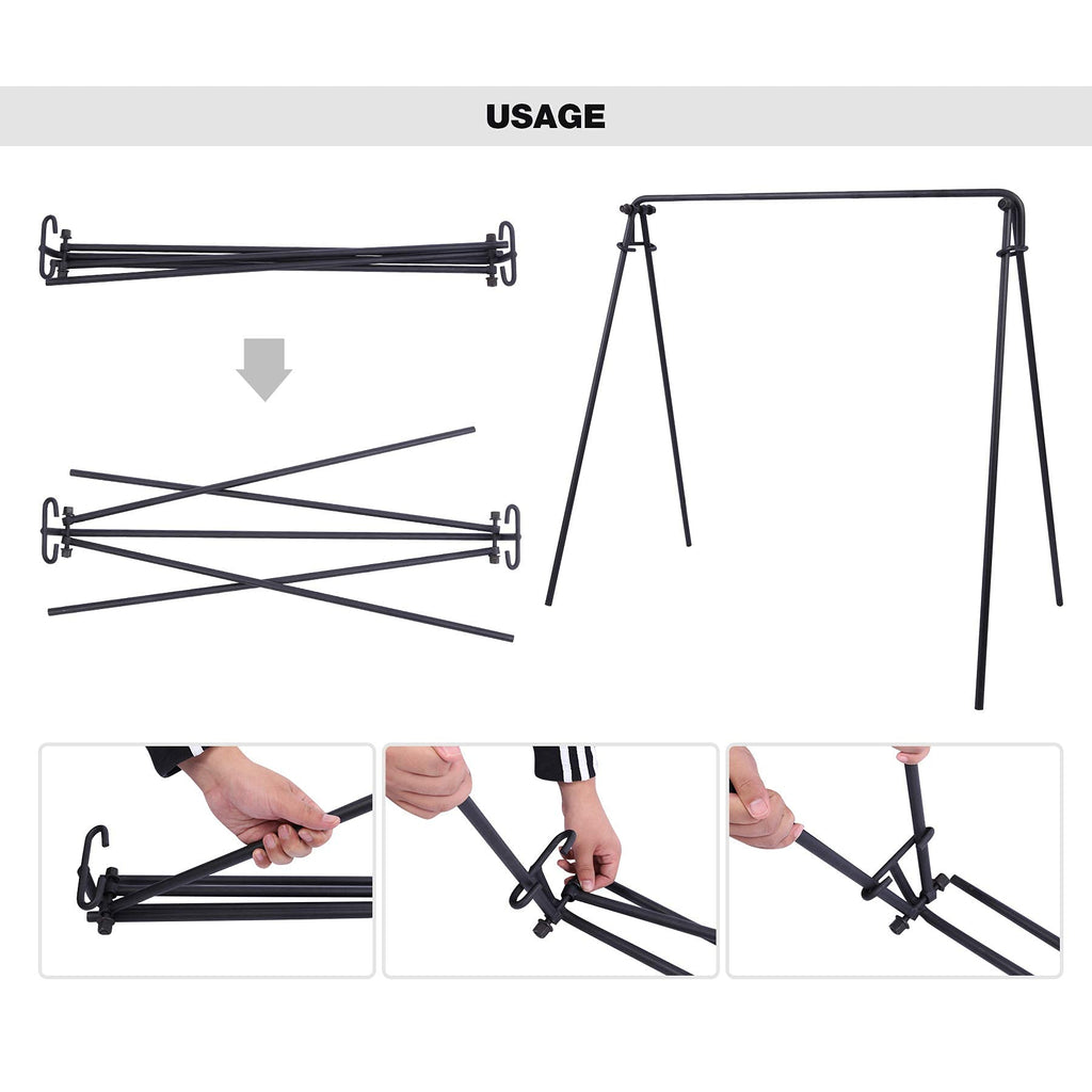 Redcamp Campfire Swing Grill Stand, Portable Hanging Cooking Grill Rack With Dutch Oven Lid Lifter & Hooks For Outdoor Bbq Picni