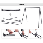 Redcamp Campfire Swing Grill Stand, Portable Hanging Cooking Grill Rack With Dutch Oven Lid Lifter & Hooks For Outdoor Bbq Picni