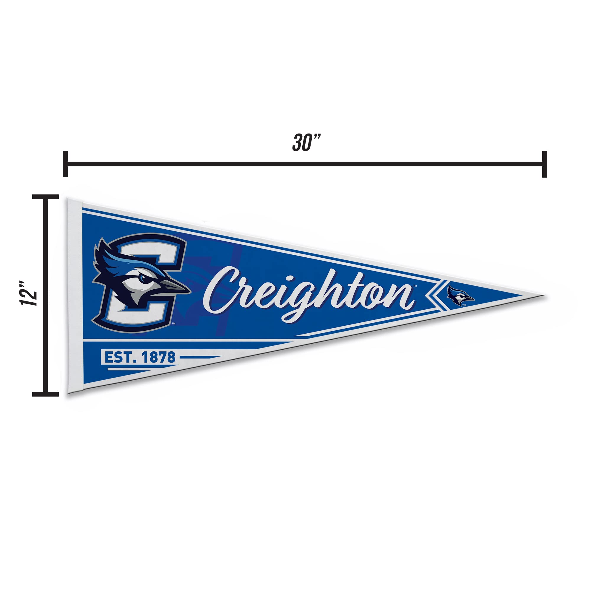 Rico Industries Ncaa Creighton Bluejays Classic 12'' X 30'' Felt Wall D  Cor Pennant - Great For Home/Bed Room/Man Cave D  Cor