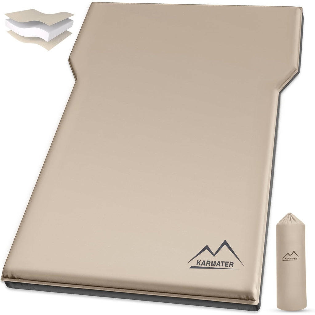 M Karmater Self Inflating Car Sleeping Pad For Camping, Thick Memory Foam Car Camping Mattress With Pillow, 9.0 R-Value Suv Matt