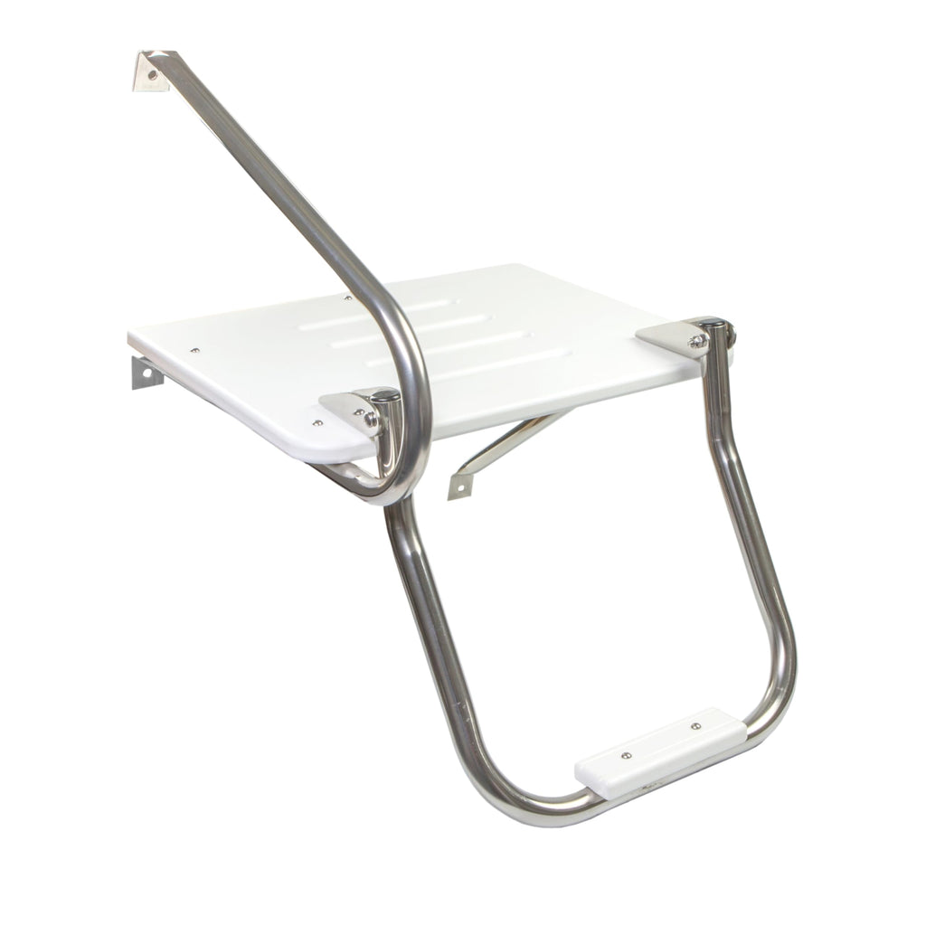 Whitecap 67902 Poly Swim Platform For Boats With Outboards - Single Rail With Step, White