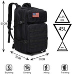 LHI Military Tactical Backpack for Men Molle Daypack 45L Army 3 Days Assault Pack Bag Large Rucksack With Bottle Holder Black an