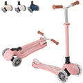 MomnLittle Kick Scooter for Kids Ages 3-10 (Pink) 3 Wheeled with LED Light-Up Wheels CPSC Certified Foldable and 4 Height Adjust