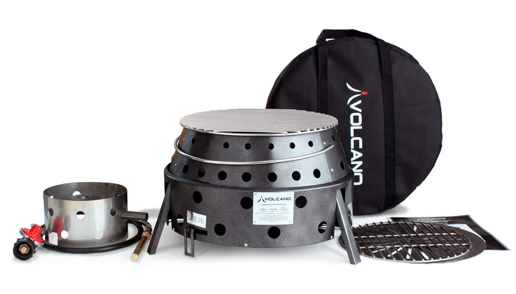 Volcano Grills 3 Grill/Stove Bundle Includes Lid And Cookbook, Grey