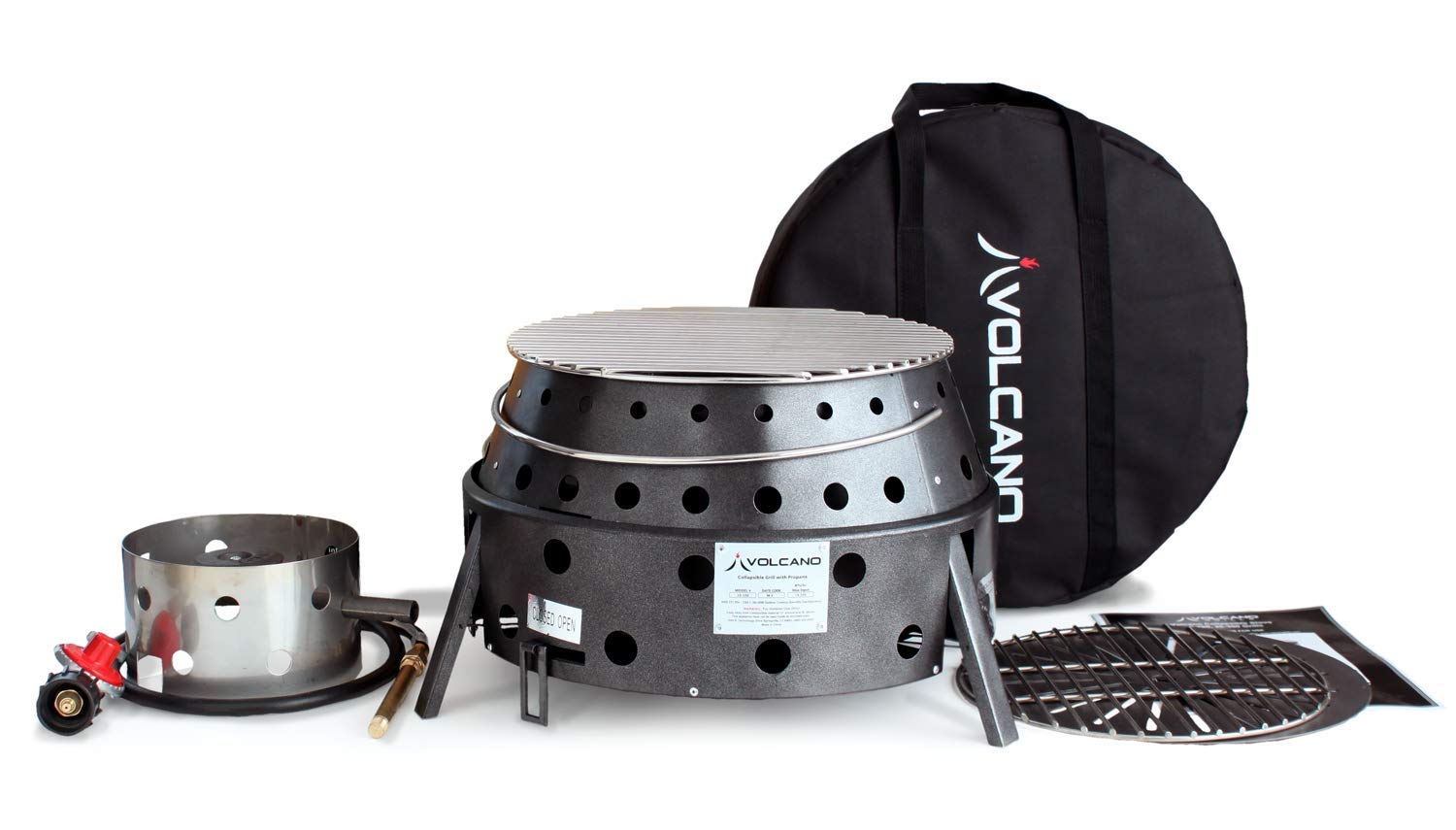 Volcano Grills 3 Grill/Stove Bundle Includes Lid And Cookbook, Grey