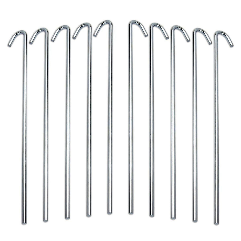 Tent Stakes For Outdoor Camping Heavy Duty Metal, Galvanized Rust-Free Yard Stakes, 10 Garden Edging Fence Hook  Garden Stakes F