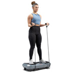 Sunny Health & Fitness Curved Vibration Plate Machine - 3D Vibrating Platform for Lymphatic Drainage & Weight Loss | Whole Body 