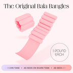 Bala Bangles Wrist & Ankle Weights for Women & Men (Blush) - 1 Pound Adjustable Silicone Weighted Bracelet Set for Gym, Yoga, Pi